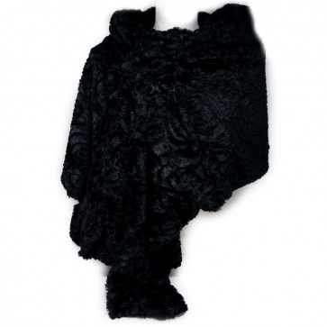 Mantella pelliccia ecologica nera elegante