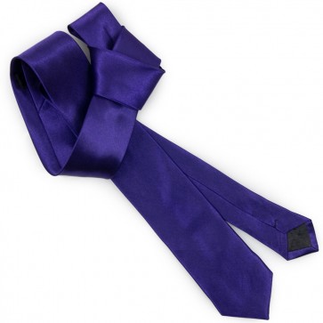 Cravatta viola slim uomo tinta unita