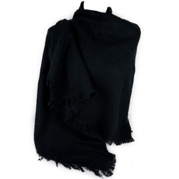 Sciarpone nero elegante in tessuto bouclé