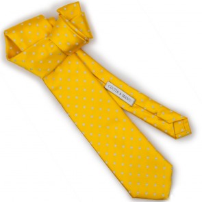 Cravatta gialla matrimonio uomo cucita a mano