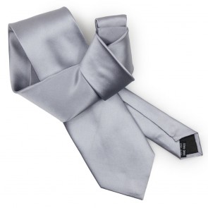Cravatta seta grigio perla tinta unita