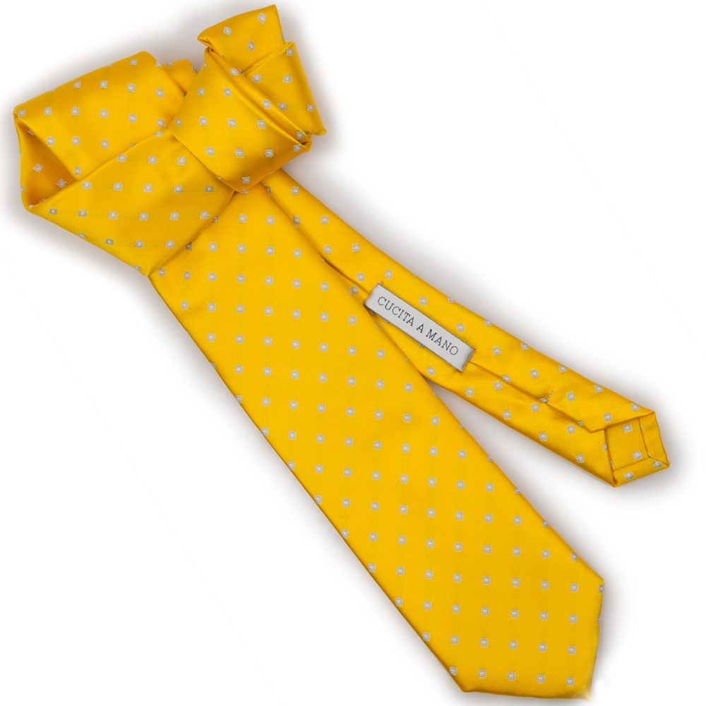 Cravatta gialla uomo cucita a mano jacquard elegante larga lavoro cerimonia  | eBay